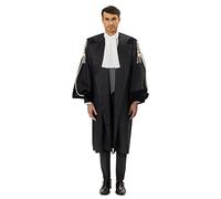 SKÉMATA, Kit Toga Classic in Lana Extrafine 120’S per Avvocato Uomo Non Cassazionista e Cordoniere Classic Argento e Nero con Pratica Clip, con Pettorina Senza Pizzo, Tg XL