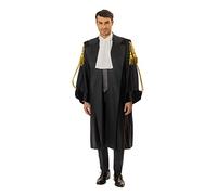 SKÉMATA, Kit Toga Modern in Fibra di Eucalipto per Avvocato Uomo Cassazionista e Cordoniere Classic Oro e Nero con Pratica Clip, con Pettorina Senza Pizzo, Tg M