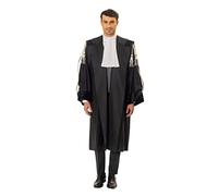 SKÉMATA, Kit Toga Modern in Fibra di Eucalipto per Avvocato Uomo Non Cassazionista e Cordoniere Classic Argento e Nero con Pratica Clip, con Pettorina Senza Pizzo, Tg L