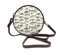 Sketch Big Eye Fish Print Borse a tracolla da donna da viaggio, piccole borse in pelle a tracolla da donna