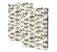 Sketch Big Eye Fish Print - Custodia compatibile con iPad di 9a/8a/7a generazione, custodia per tablet compatibile con custodia per iPad da 10,2 pollici, accensione e spegnimento automatico, supporto