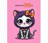 Sketch-BOO-k: Cute Sketchbook Halloween Notebook Art Journal Blank Paper Gift For Sister Friend Cute Kitty