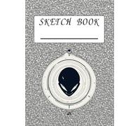 Sketch Book - All Gray, Alien 1 - 6x8.5 Inch, Medium Size Blank Note Book, 100 Pages, Gray Paper, Unique Gifts for Drawing Boys and Girls and All Artists