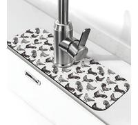 Sketch Chicken - Tappetino per rubinetto per lavello da cucina, ad asciugatura rapida, con funzione di assorbimento degli schizzi, bel tappetino di scarico del rubinetto per lavello della cucina