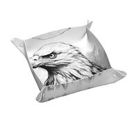 Sketch Eagle Head - Vassoio portaoggetti in pelle personalizzato, misura media, per scrivania, gestione ottimizzata dello spazio