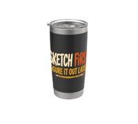 Sketch First Figure It Out Later Creative Humor Bicchiere termico in acciaio inox doppia parete