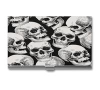 Sketch Human Skulls, porta biglietti da visita, sottile e professionale, organizer per biglietti da visita e porta carte regalo, per uomini e donne, Stile-6-3, Taglia unica, Porta biglietti da visita