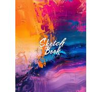 Sketch Journal: Bright Color Paint Texture Flow: Cheap Sketchbook Smooth White Paper 8.5" X 11" - 120 Pages Blank Paper (Premium Artistic Cover Vol. 6) Drawing Paper Pad