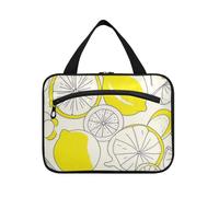 Sketch Lemon Yellow Summer Hanging Mens Travel Bag Toiletry con gancio, borsa da barba compatta di design per gli uomini per gli elementi essenziali da viaggio WC envase para Perfume de L