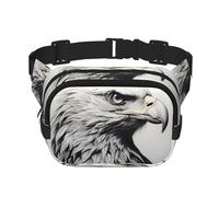 Sketch of an eagle Fitness borsa a tracolla da viaggio, alla moda e casual, marsupio quadrato a doppio strato, nero, taglia unica, Nero, One Size