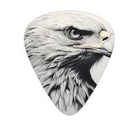 Sketch of an Eagle - Set di 12 plettri per chitarra, sottili, medi e spessi, adatti per chitarra, basso, chitarra elettrica e ukulele