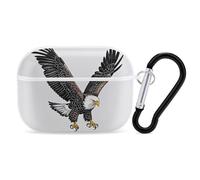 Sketch of Bald Eagle Diving AirPods Pro Custodia protettiva con anello portachiavi in PC custodia protettiva rigida per AirPods Pro 2a generazione, per donne e uomini, facile da aprire, protezione