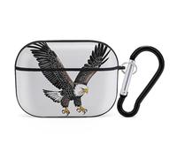 Sketch of Bald Eagle Diving - Custodia protettiva per AirPods Pro con anello portachiavi, custodia protettiva rigida in policarbonato per AirPods Pro di seconda generazione, per donne e uomini, facile