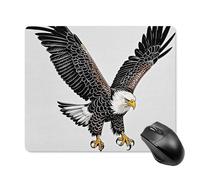 Sketch of Bald Eagle Diving - Tappetino per mouse quadrato portatile con base in gomma antiscivolo, 18 x 22 cm, ultra sottile, per computer, laptop, accessori da scrivania da ufficio