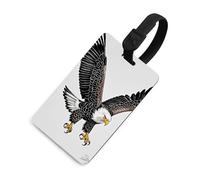 Sketch of Bald Eagle - Etichette per bagagli per valigie, con scudo per la privacy, borsa da viaggio, targhetta identificativa, per uomini e donne, zaino, stile nero