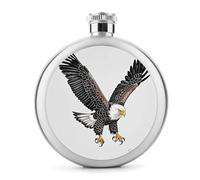Sketch of Bald Eagle - Fiaschetta per liquori, in acciaio inox, a tenuta stagna, portatile, per attività all'aperto, campeggio, viaggi, regali