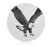Sketch of Bald Eagle - Tagliere rotondo in vetro temperato, unico tagliere da cucina per pizza, verdura, frutta, formaggio e salumi