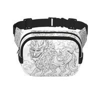 Sketch of monster Fitness borsa a tracolla da viaggio, alla moda e casual, marsupio quadrato a doppio strato, nero, taglia unica, Nero, One Size