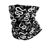 Sketch Simple White Snake 26X30Cm Elastico Protezione del Viso Stampato Sciarpa al Collo per Adulto Yoga Ciclismo