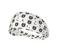 Sketch Wolf Head Moon Unisex Fascia Sportiva Traspiranti Fascia Capelli Elastica Fasce Per Capelli Per Allenamento Palestra Sport