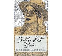 SketchArt Book for Artists - 8x11 Blank Notebook with Cream Paper - 200 Pages for Drawing & Sketching
