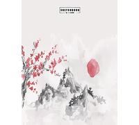 sketchbook: Cherry blossom in japan on grey cover (8.5 x 11) inches 110 pages, Blank Unlined Paper for Sketching, Drawing , Whiting , Journaling & Doodling: Volume 3