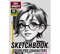 Sketchbook - Color Pop Characters: 80 Semi-Realistic Anime Faces for Tracing and Practice: A 20% Opacity Drawing Guide Featuring Modern Stylized ... for Artists, Students, and Beginners