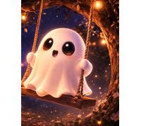 Sketchbook - Cute Ghost Moonlight Swing: A creative space for sketching, doodling, and imaginative ideas