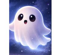 Sketchbook - Cute Ghost Under the Moon: A creative space for sketching, doodling, and imaginative ideas