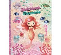 Sketchbook Cute Mermaid On Pink Glitter Effect Background, 110 Pages, 8.5" x 11",Large Blank Sketchbook,For Drawing, Sketching & Crayon Coloring: Kids Drawing Books