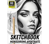 Sketchbook: Monochrome Portraits for Artists - Trace & Shade Practice with 20% Opacity Faces