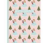 Sketchbook: Nutcracker Christmas Clara & Toy Soldier with Festive Trees Pattern 8.5 x 11 in: Holiday Drawing Book for Kids, Artists & Creative Fun