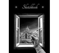 Sketchbook Window View: Sketch Notebook Black Cover With Art Blank Paper Sketch Book Beautiful Drawing Birthday or Christmas Gift
