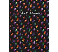 Sketchbook with Numbered Unlined Pages 8.5 x 11 Paperback: Rainbow Ghosts Pattern: Colorful Halloween Art Journal for Drawing & Creative Ideas
