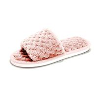 Sketches Scarpe da Donna Argento Donne Peluche Punta Aperta Cotone Pantofole Fondo Piatto Caldo Indoor Non Slip Casa A Piedi Nudi Scarpe Donna Indoor, Colore: rosa., 39 EU