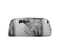 Sketching an Eagle - Astuccio in pelle leggera e portatile, con cerniera, 20,5 x 5,5 x 8 cm, per ufficio, viaggi, trucchi, Oro, Taglia unica, Portamonete