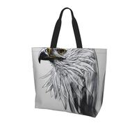 Sketching an eagle - Borsa larga da donna, leggera, impermeabile, riutilizzabile, con tasca interna, per lavoro e viaggi