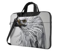Sketching an eagle Laptop e Tablet, design elegante, tessuto resistente e idrorepellente, Business Casual, Nero , 15.6 inch