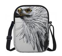 Sketching an eagle Piccola borsa a tracolla - Borsa leggera con zip da donna, borsa a tracolla casual impermeabile per portafoglio da viaggio