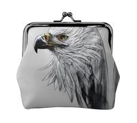 Sketching an Eagle Portamonete da donna, rettangolare, con chiusura a bacio, tascabile, mini portamonete da donna