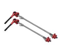 Skewer bici rapido 2 pezzi in lega alluminio 6061 e titanio TC4T, ultraleggero e resistente - set anteriore e posteriore per mountain bike e bici da corsa ((rossa)