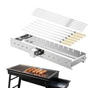 Skewer Turner - Adjustable Width BBQ Turner Shelf Electric SkewerTurner | Auto Rotated Grilling Rack Automatic Skewer Turner Adjustable Width Barbecue Turner with Skewers Family Gathering
