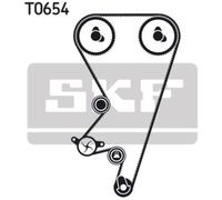 Kit cinghia distribuzione con profilo dente arrotondato VKMA 05202 SKF per OPEL