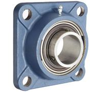 SKF fy-tf Series cuscinetto a sfera flangia unità bullone, 4 fori, vite di bloccaggio, Regreasable, contatto e Flinger sigilli, in ghisa, metrico, 20 mm, 1