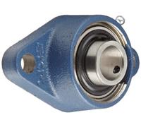 SKF fytb-tf Series cuscinetto a sfera flangia unità bullone, 2 fori, vite di bloccaggio, Regreasable, contatto e Flinger sigilli, in ghisa, metrico, 20 mm, 1