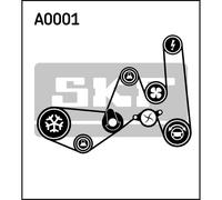 SKF Set Cinghia Scanalata per VW Passat Variant 3B5 3B2 Audi A4 8D2 B5 8D5 4B