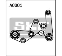SKF VKMC 31051-1 Pompa acqua + Kit cinghia Poly V per AUDI,VW