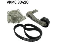 SKF VKMC 33410 Pompa acqua + Kit cinghia Poly V per CITROËN,DS,MINI,PEUGEOT