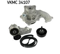 SKF VKMC 34107 Pompa acqua + Kit cinghia Poly V per FORD