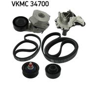 SKF VKMC 34700 Pompa acqua + Kit cinghia Poly V per CITROËN,FIAT,FORD,PEUGEOT